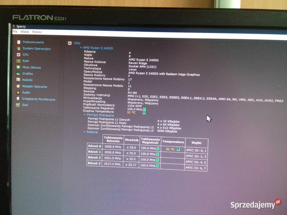 AMD Ryzen 5 2400G RX Vega 11 chłodzenie 4x36GHz Podzespoły bazowe Bydgoszcz