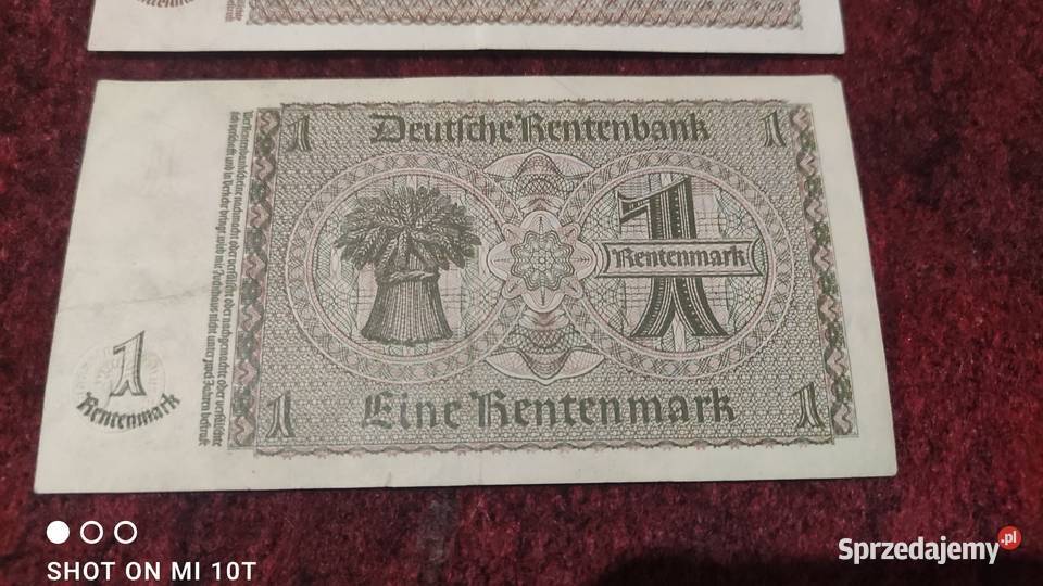 Niemcy dwa banknoty 1 i 2 marki 1937 Milicz