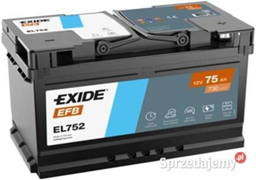 Akumulator Exide Start Stop EFB 75Ah 730A EL752 Ostrowiec Świętokrzyski