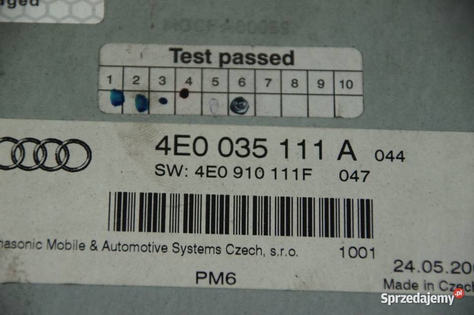 ZMIENIARKA CD AUDI A8 D3 LIFT 4E0035111A kujawsko-pomorskie Lipno sprzedam