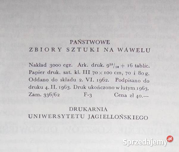 Zamek Wawelski Kraków Z historii odnowienia 1963 miękka Rzeszów