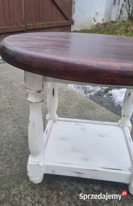 Stolik kawowy drewniany bielony Stoliki kawowe i ławy