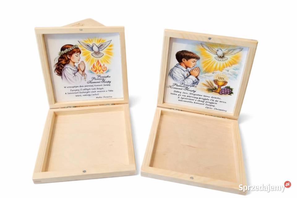 Pamiątka Pierwszej Komunii Świętej skrzynka z Sucha Beskidzka