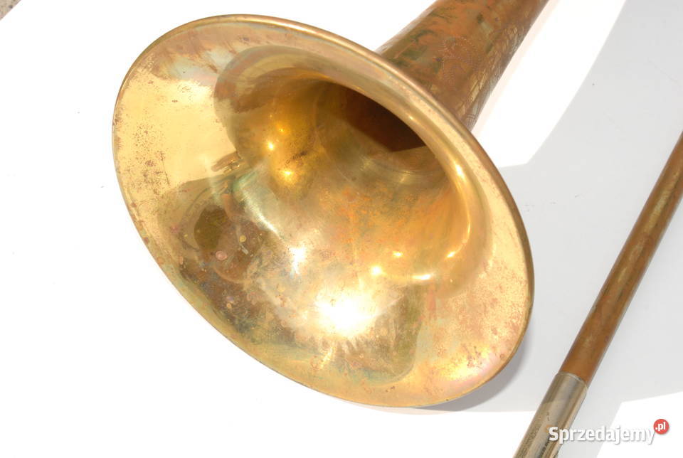 Stary duży puzon Czechosłowacki unikat antyk Cieszyn