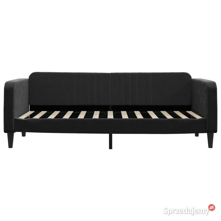 Sofa rozsuwana z szufladami czarna aksamit Warszawa