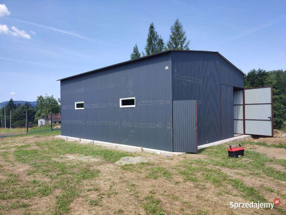 Garaż Blaszany Grafitowy DużyMAŁA HALA Wiata Mikołajki