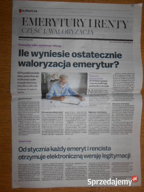 Emerytury i renty Waloryzacja Część III Gazeta lubelskie Parczew