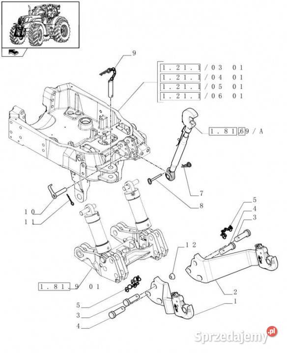 Holland T6010 Cięgło dolne 87731099 Jastrzębniki sprzedam