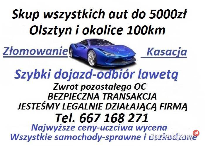 Skup samochodów Olsztyn warmińsko-mazurskie