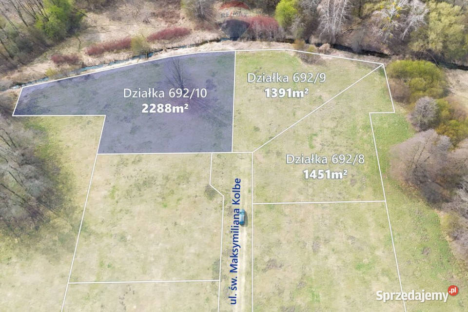 Działka rzeką pow 2288 m2 Budy Zosine WZ mazowieckie