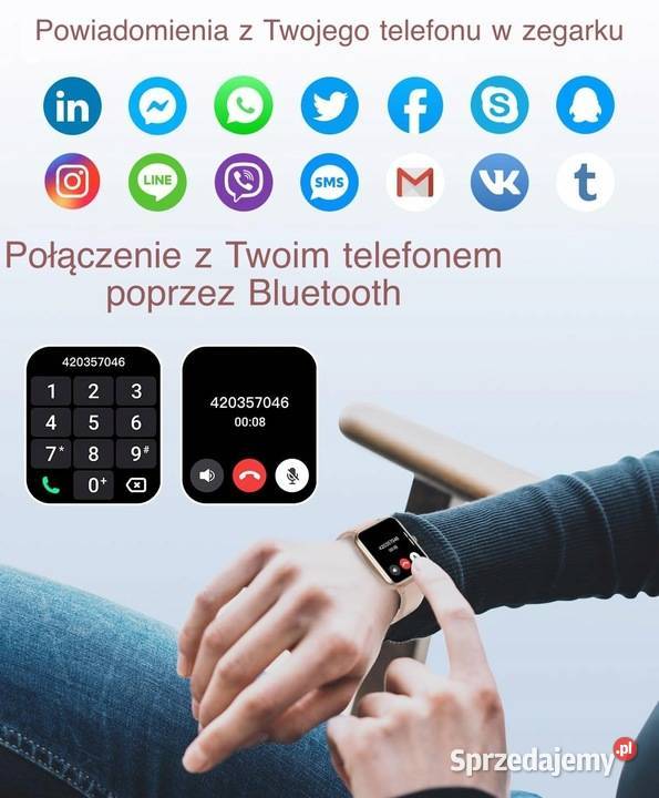 Zegarek Smartwatch POLSKI MENU wodoodporny śląskie Zawiercie