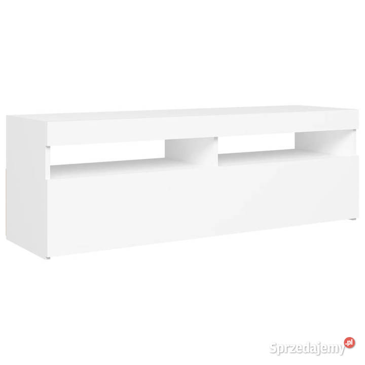 Szafka pod TV z oświetleniem LED biała 120x35x40 Warszawa