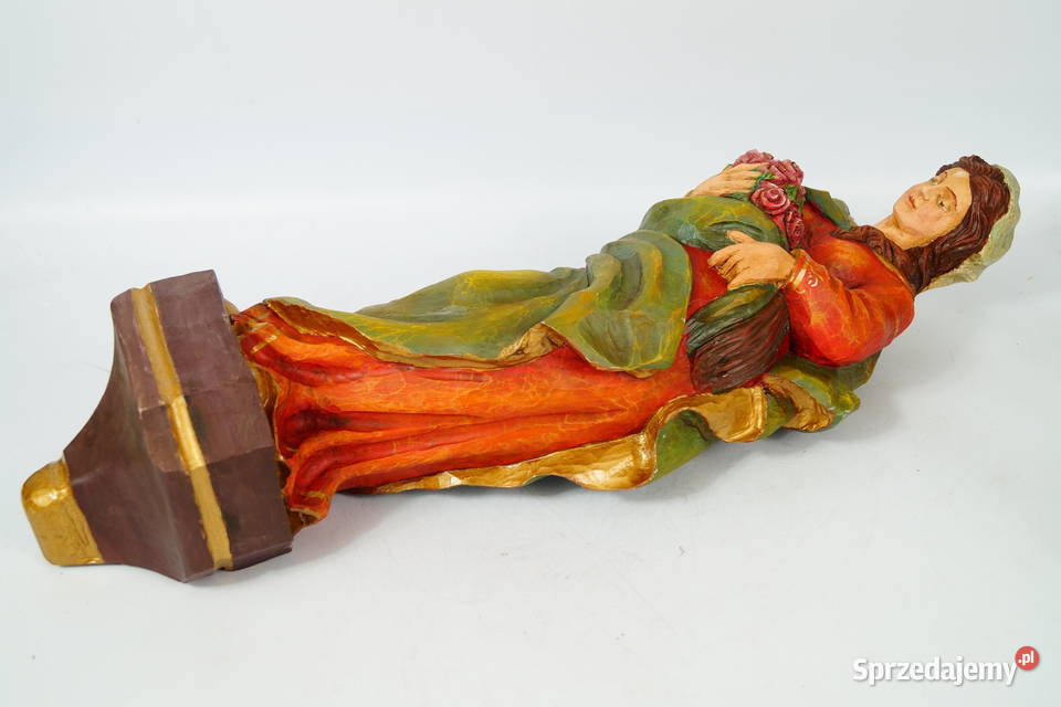 Figura drewniana polichromia Święta Dorota Gizałki
