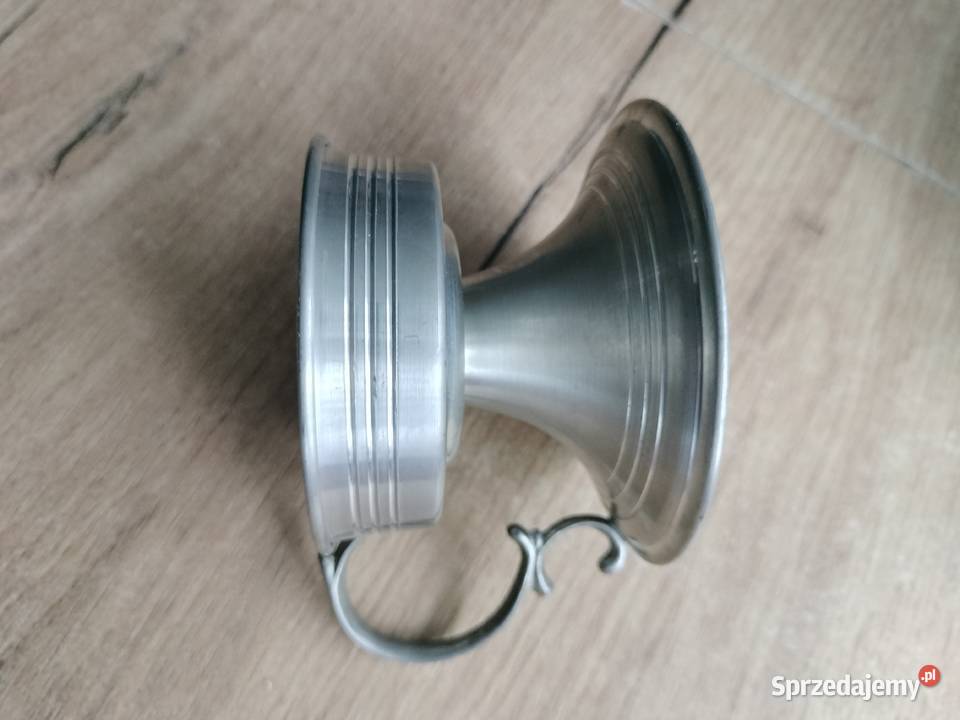 Kaganek z cyny do dekoracji świecznik Choszczno