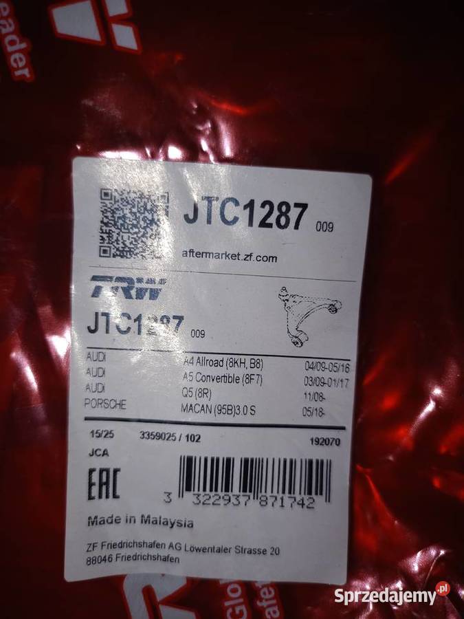 Wahacz wleczony zawieszenie kół JTC1287 TRW mazowieckie Warszawa