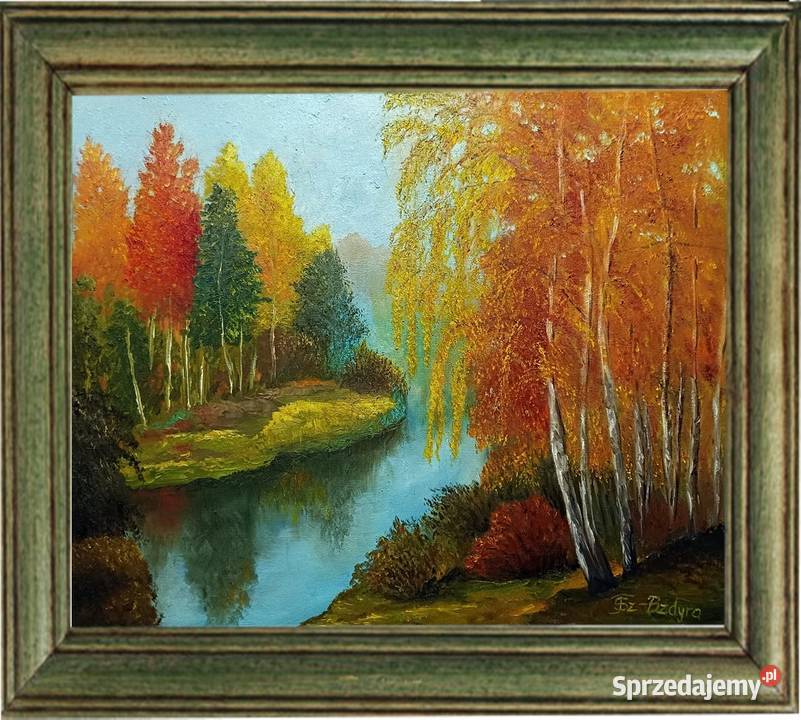 Obraz olejny Jesień wodą