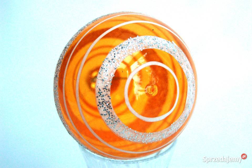 Stara bombka szklana ręcznie malowana żółta w Lublin