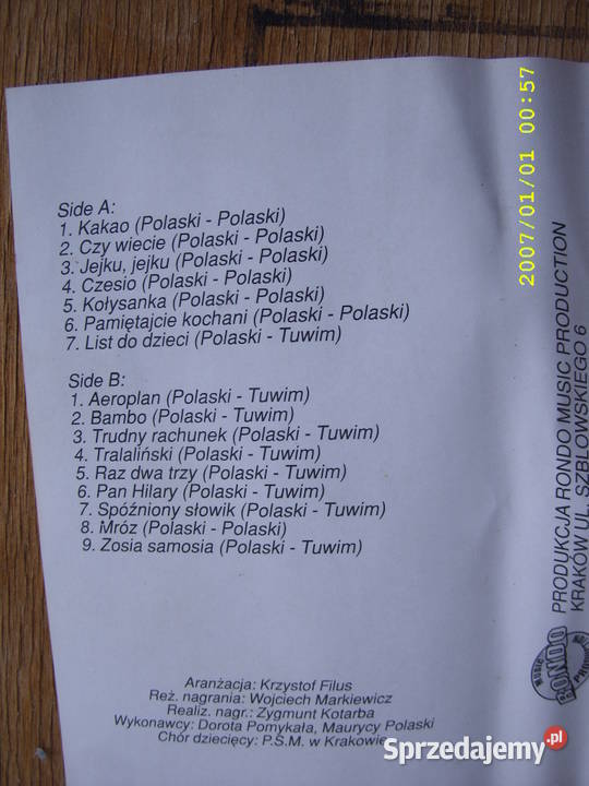Piosenki dzieci4 kasety Wołów