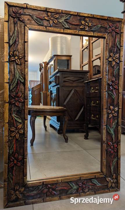 piękne drewniane malowane lustrosklep Dąbrowa Dąbrowa Górnicza