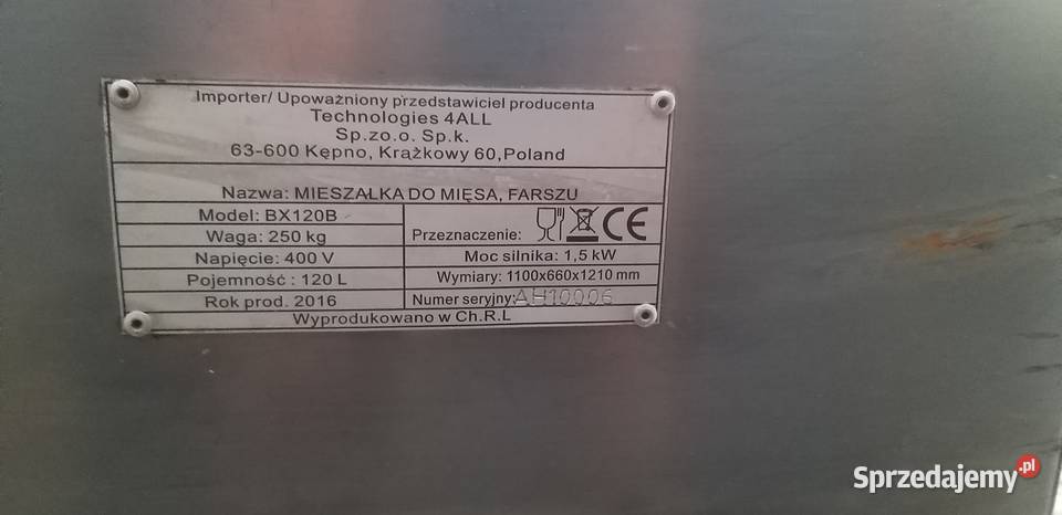 Mieszalnik do wędlin mięsa farszów mieszałka Gastronomia Nowy Sącz