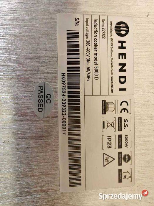 Kuchenka indukcyjna Hendi 5 kW 400V stan idealny Góra