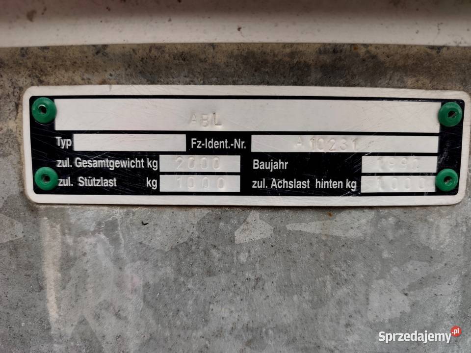 Przyczepa Dwuosiowa ABL 335m x 180m DMC 2000 Burtowe i plandeki Wodzisław sprzedam