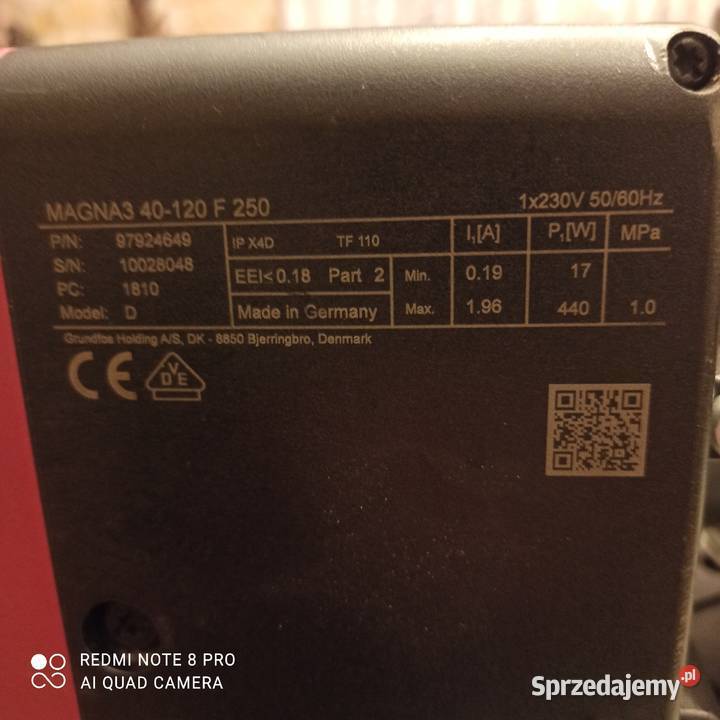 Pompa obiegowa Grundfos Magna 3 40120 F 250 Nowy Tomyśl