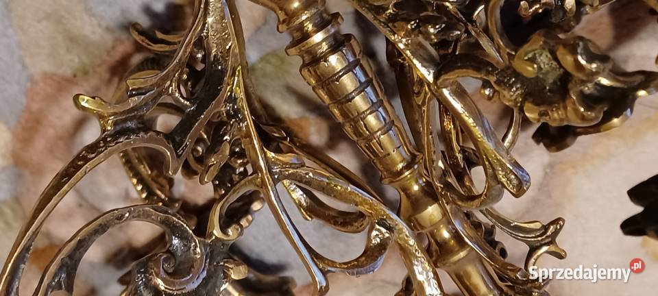 ŚWIECZNIK 2 KILOGRAMOWY BAROKOWY MOESIĘZNY Z Świeczniki Poznań
