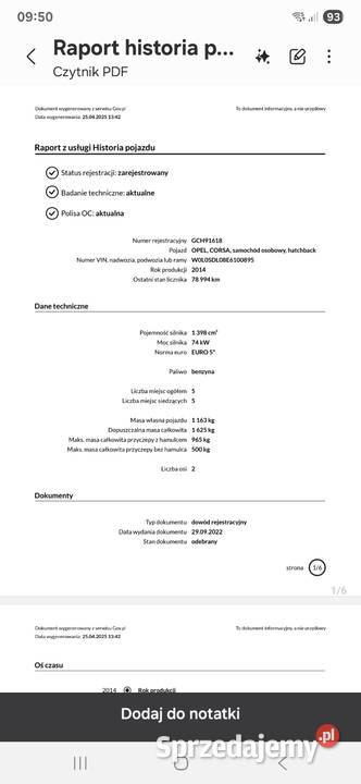 Opel Corsa 2014r 87 przebiegu tempomat pomorskie Słupsk sprzedam