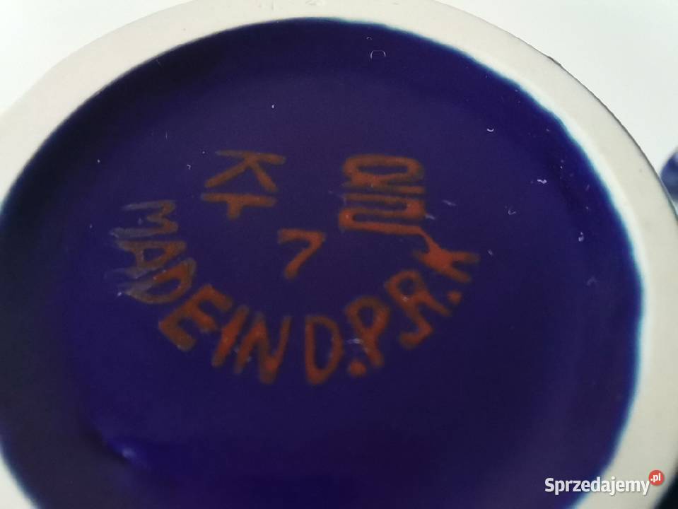 Stary niebieski kobaltowy wazon 2 sztuki Porcelana i szkło Katowice