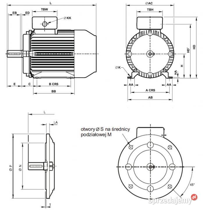 silnik elektryczny Tamel 3SKG 714B 037kW 1410 Produkcja