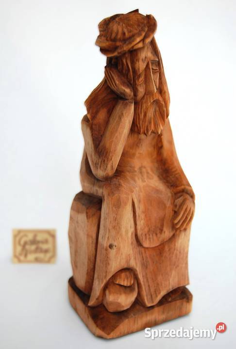 Jezus Chrystus frasobliwy rzeźba drewniana Lublin