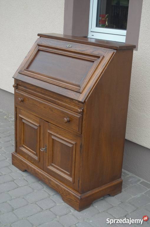 Ładny solidny sekretarzyk biurko dębowe meble