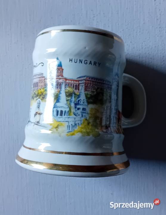 Pamiątkowy kufel porcelitowy z Budapesztu lata Birofilistyka Koźminek