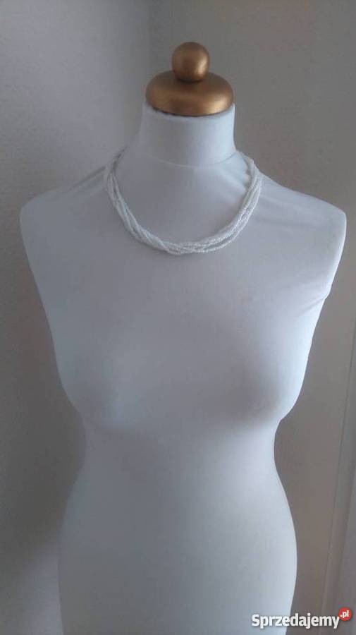 Naszyjnik Korale Koraliki Białe Warszawa