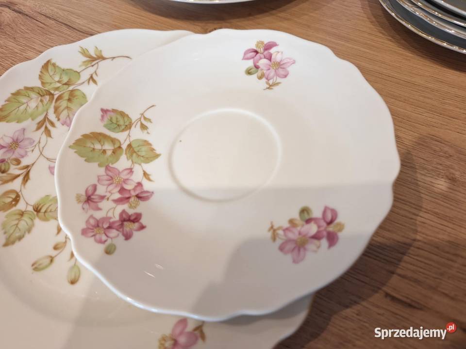 Zestaw porcelana Krautheim talerzyk i podstawek Braniewo