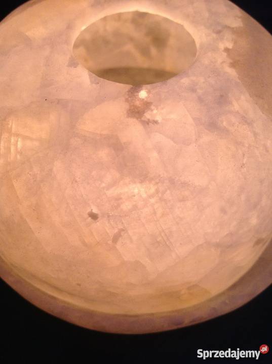 LAMPION ŚWIECZNIK Z ALABASTRU GIPSOWEGO LUXOR biały Szczecin