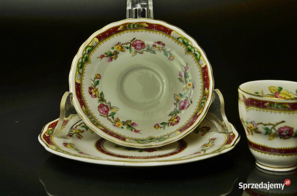 Zestaw kawowy Grindley Marlborough Royal Petal Porcelana i szkło Legnica
