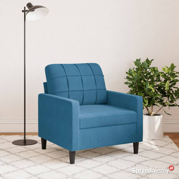 Fotel niebieski 60 obity aksamitem WM4007613 Warszawa