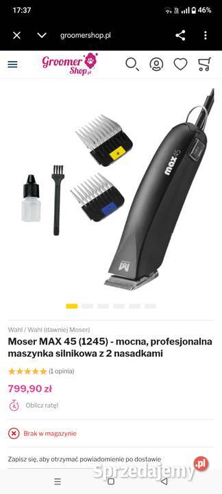 Maszynka do strzyżenia zwierząt firmy MOSER Transport zwierząt