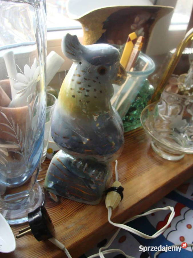 ceramiczna lampa vintage papuga Wrocław
