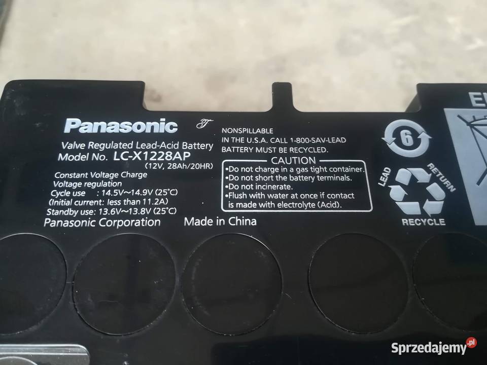 Akumulator żelowy Panasonic LCX1228AP 12V 28Ah śląskie