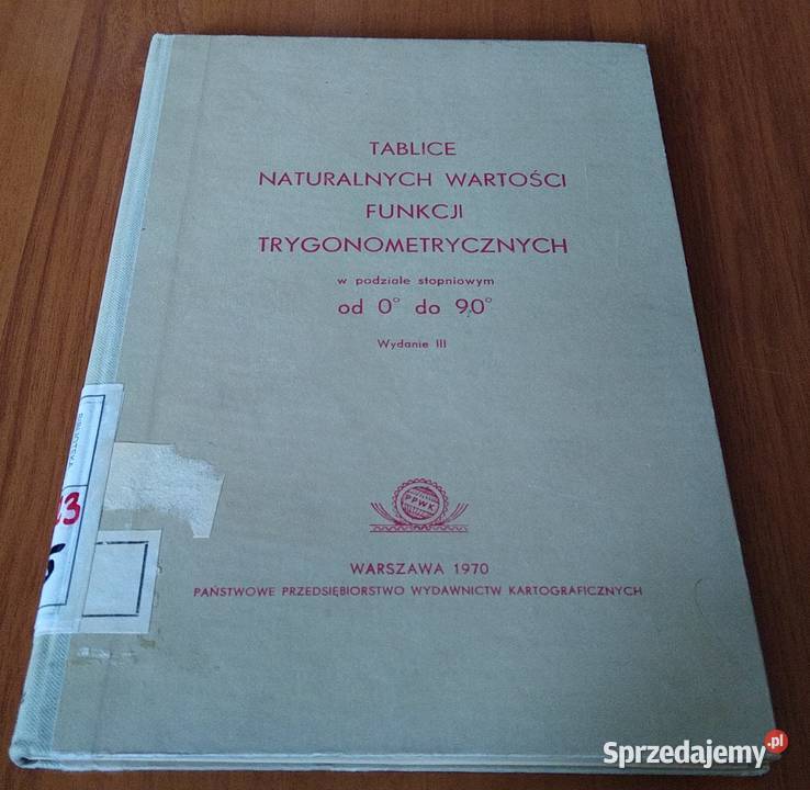 Tablice naturalnych wartości funkcji Gdańsk