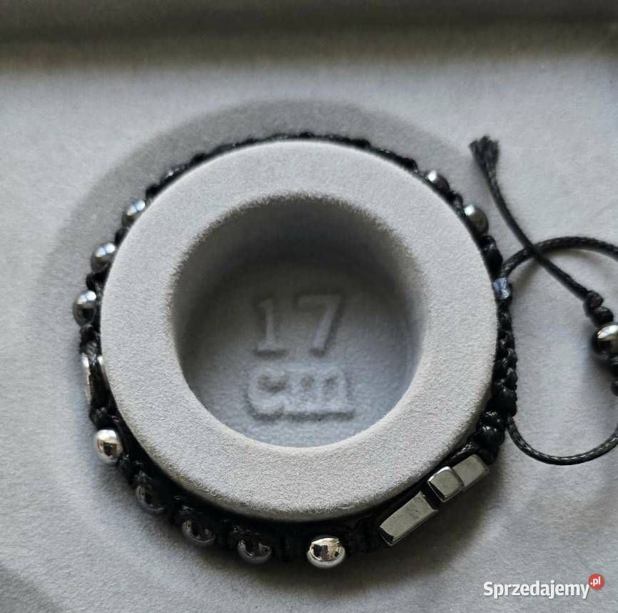 BRANSOLETKA RÓŻANIEC KAMIEŃ STAL MEDALIK Ś