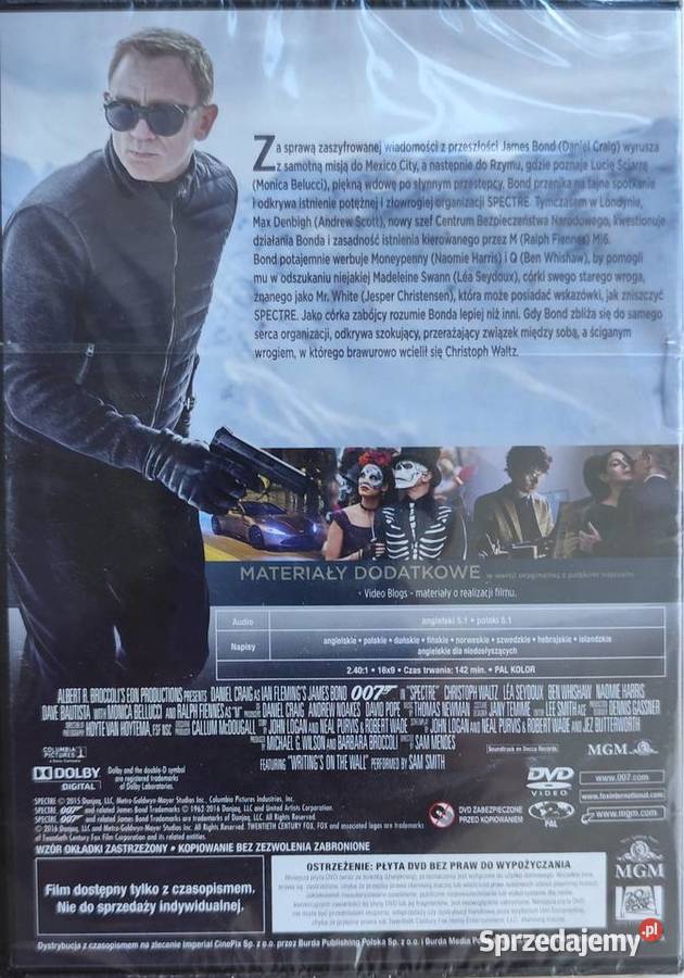 SPECTRE 007 James Bond DVD Daniel Craig Filmy
