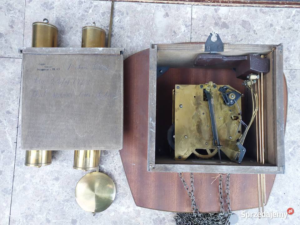175 Stary zegar ścienny wagowy łańcuchowy lata Tczew
