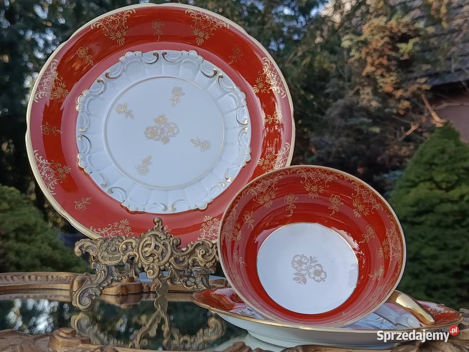 Filiżanka Trio porcelanowe sygnowane lubuskie Klenica