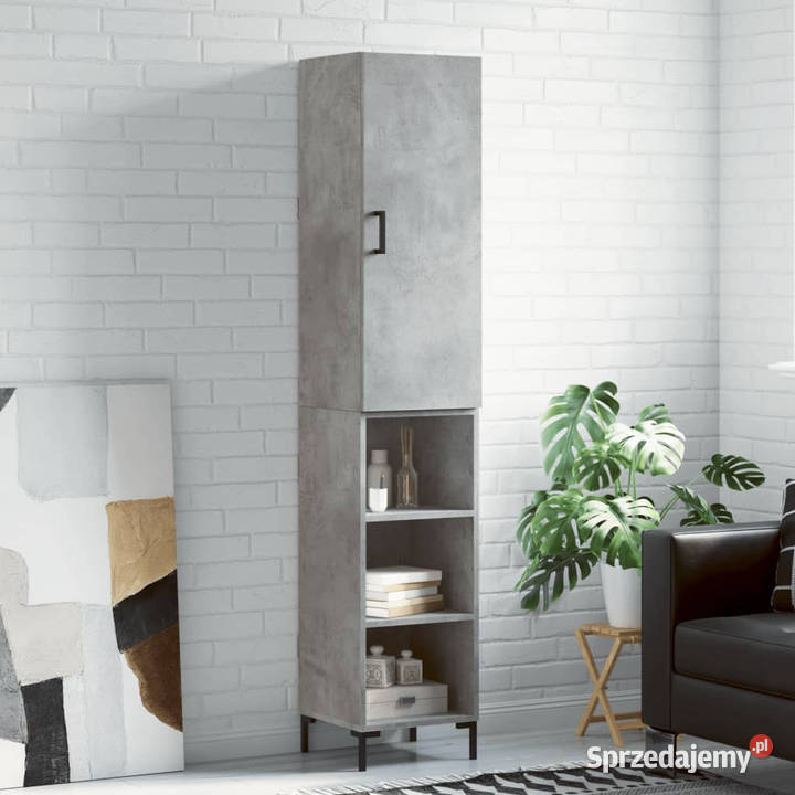 Wysoka szafka szarość betonu 345x34x180 Warszawa