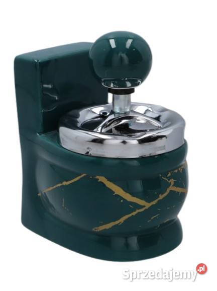 Zielona Popielniczka w Kształcie Kibelka Toalety śląskie Ostrowy nad Okszą