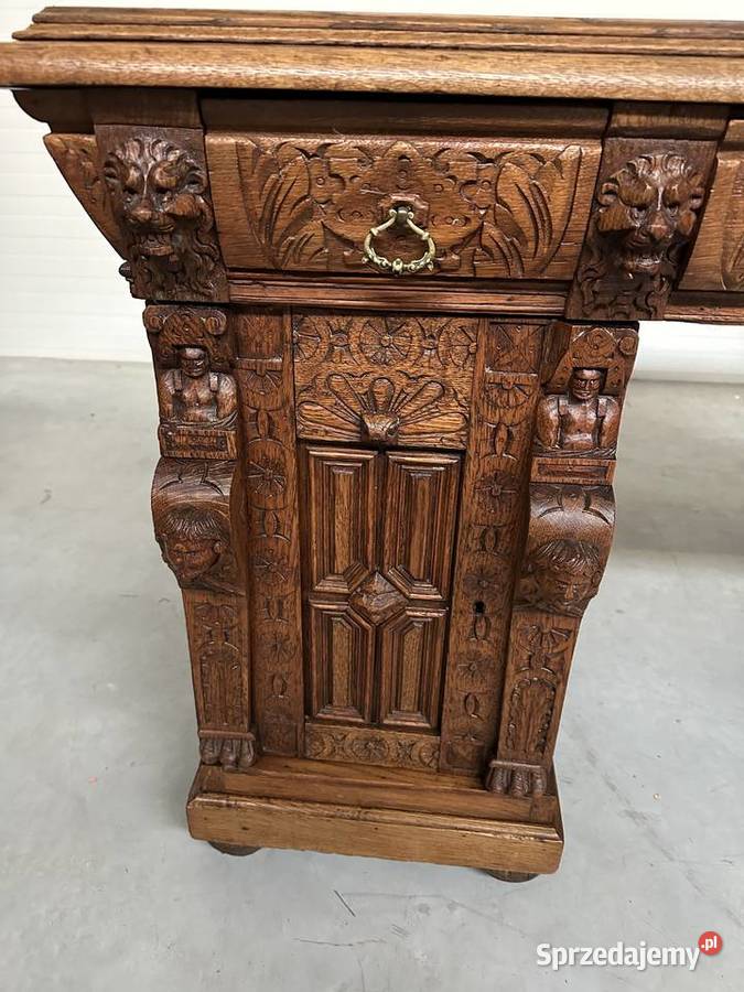 Antyczne dębowe biurko gabinetowe 150 Sławoszewek